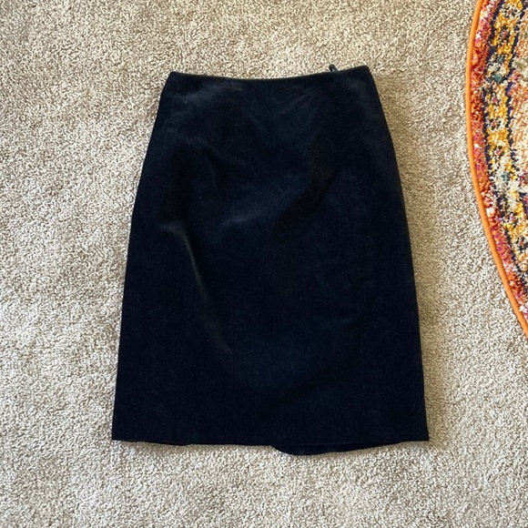 Vintage Black Velvet Pencil Skirt - Picture 2 of 4